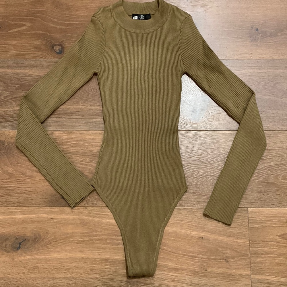 ASOS Olive ribbed knit bodysuit